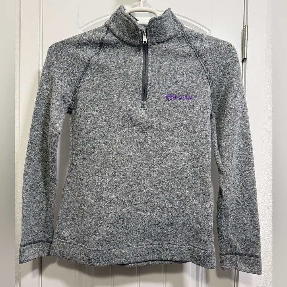 Champion K State Gray Quarter-Zip Fleece Pullover Kansas State Women’s Small